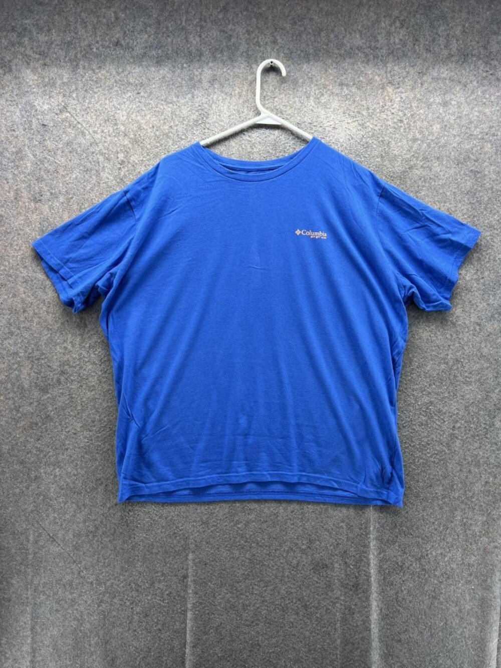 Columbia Shirt Mens XL Blue PFG Performance Fishing Gear Crewneck Logo Tee